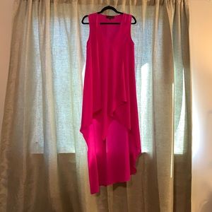 Adelyn Rae Fuchsia high to low Dress - size small